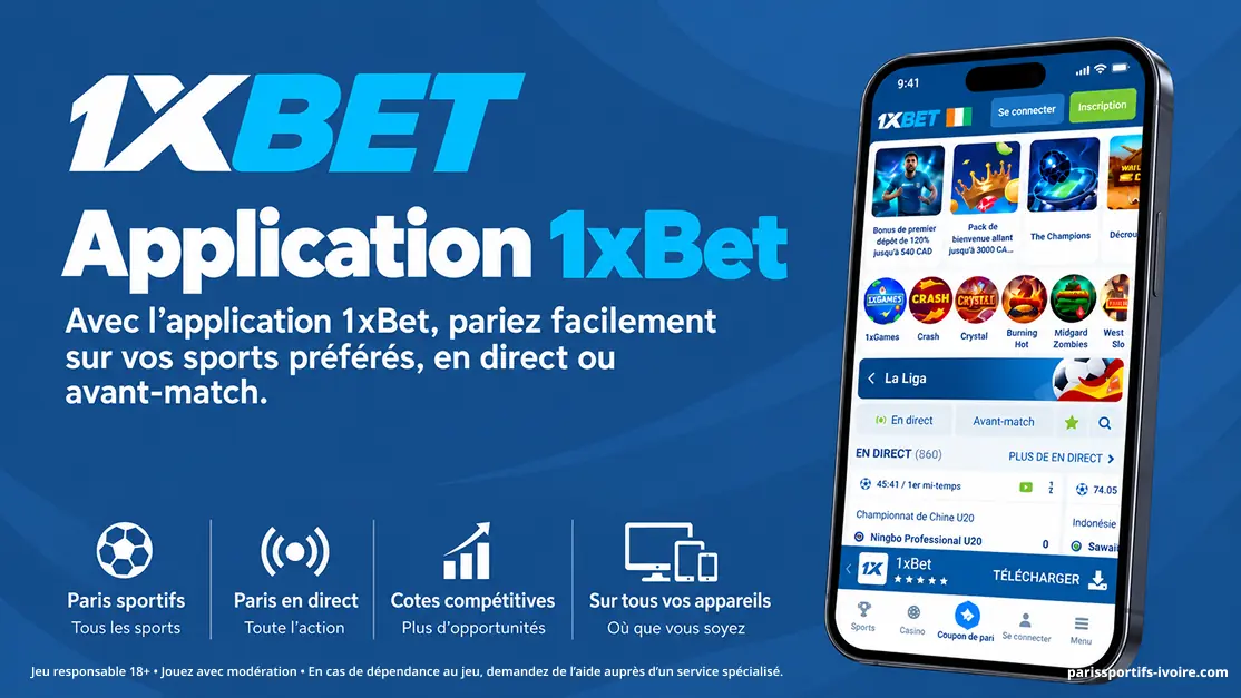 Application mobile 1xBet : paris en direct et APK Android au Sénégal