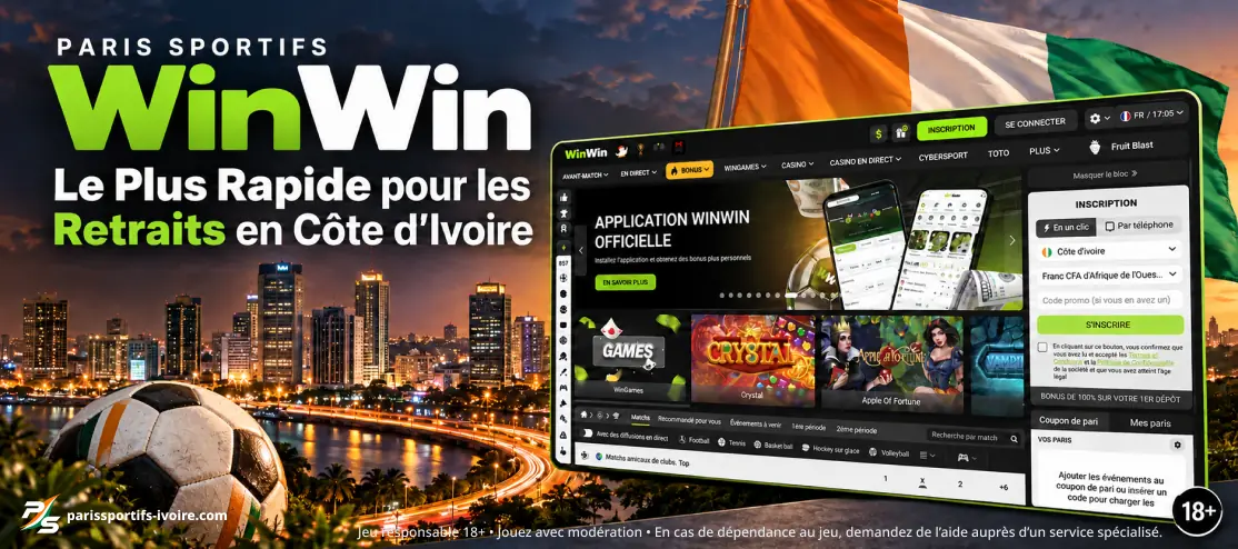 WinWin Côte d'Ivoire : bookmaker aux retraits rapides via Orange Money et Wave